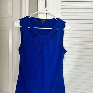 Business Casual Blue Sleeveless Top